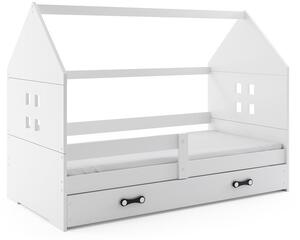 Dětská postel Domi 80x160, bílá/bílá/bílá