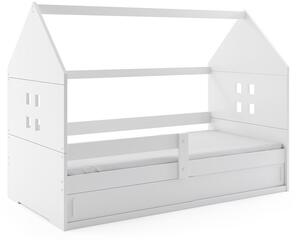 Dětská postel Domi 1 80x160, bílá/bílá/bílá