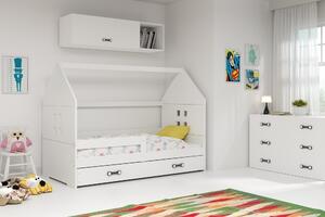 Dětská postel Domi 80x160, bílá/bílá/bílá