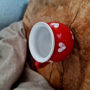 Bureš šálek keramický140 ml červený puntík