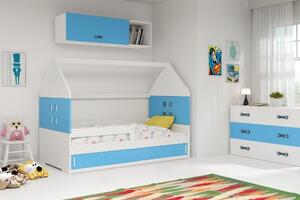 Dětská postel Domi 1 80x160, bílá/bílá/modrá