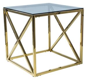 Přístavný stolek ELISEBZLC kouřová/zlatá