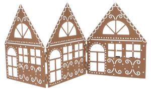 Vánoční kovová dekorace Three houses hnědá, 50 x 20 x 2,5 cm
