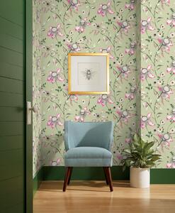 Zelená vliesová květinová tapeta na zeď, BL1791, Blooms Second Edition Resource Library, York