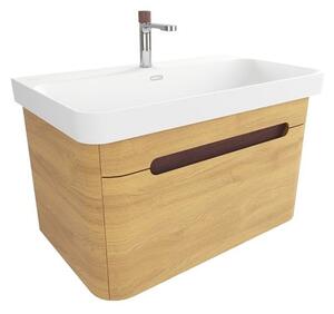 Koupelnová skříňka s umyvadlem SAT Fusion 77,5x43x45 cm dub medový mat SATFUSION80DMMWBA