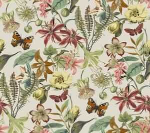 Krémová vliesová tapeta s květinami a motýly, BL1724, Blooms Second Edition Resource Library, York