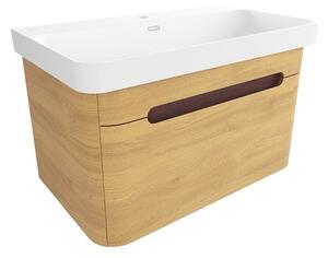 Koupelnová skříňka s umyvadlem SAT Fusion 77,5x43x45 cm dub medový mat SATFUSION80DMMW
