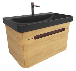Koupelnová skříňka s umyvadlem SAT Fusion 77,5x43x45 cm dub medový mat SATFUSION80DMBKMBA