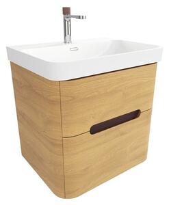 Koupelnová skříňka s umyvadlem SAT Fusion 57,5x53x45 cm dub medový mat SATFUSION260DMUBA