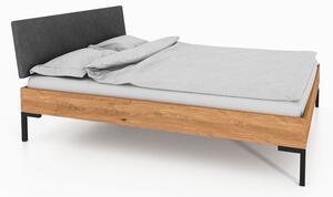 Dvoulůžková postel z dubového dřeva s čalouněným čelem 180x200 cm Abies 1 – The Beds