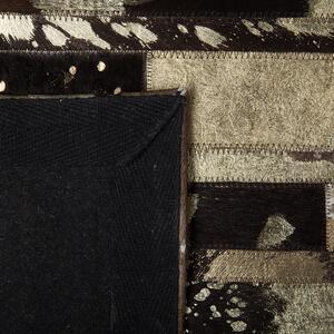 Hnědozlatý patchwork koberec z hovězí kůže 160x230 cm ARTVIN