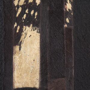 Hnědozlatý patchwork koberec z hovězí kůže 140x200 cm ARTVIN