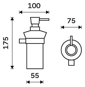 Nástěnný dávkovač tekutého mýdla keramický, pumpička mosaz NIMCO BORMO BR 11031KU-T-26