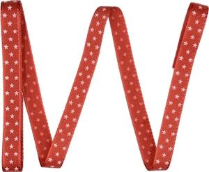 Vánoční stuha saténová červená Mini-Stars 10mm x 2m (5,-Kč/m)
