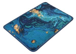 Modrá/ve zlaté barvě koupelnová předložka 60x40 cm Marbling - Foutastic