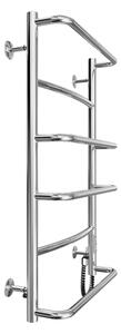Koupelnový žebříkový radiátor LUX 105W/230V 81x52 cm nerez/lesklý chrom pravá