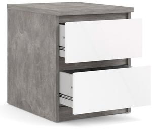 Noční stolek Simplicity 230 beton/bílý lesk