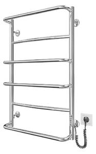 Koupelnový žebříkový radiátor LUX 105W/230V 81x52 cm nerez/lesklý chrom pravá