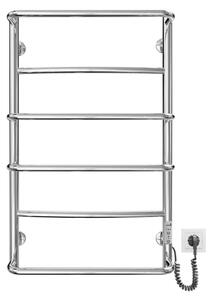 Koupelnový žebříkový radiátor LUX 105W/230V 81x52 cm nerez/lesklý chrom pravá