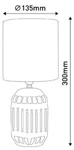 Stolní lampa Erida, keramika a textil, růžová