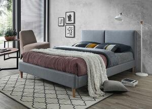 Čalouněná manželská postel JUSTYNA - 160x200 cm, šedá