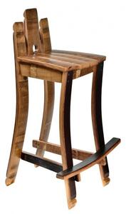 Stará Krása - Own Imports Dřevěná masivní barová židle ze sudu ruční výroby