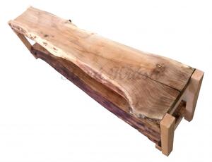 Stará Krása – Ruční výroba Selská lavice z masivního ořechu s přírodní patinou v designové úpravě