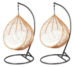 Set závěsných zahradních křesel DADO - hnědý / černý