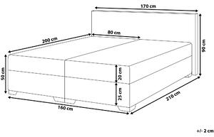Bílá kožená kontinentální postel 160x200 PRESIDENT