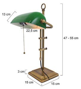 Stolní lampa Ancilla, nastavitelná bronz/zelená