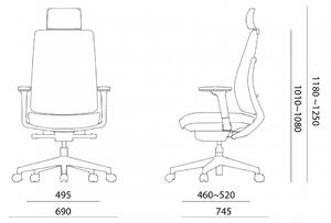 Kancelářská ergonomická židle OFFICE More K50 — černá, více barev Modrá