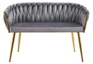 Designové dvoukřeslo HANIFE - šedé / zlaté