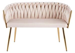 Designové dvoukřeslo HANIFE - béžové / zlaté