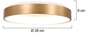Stropní svítidlo LED Ringlede, 2 700 K Ø 38 cm zlatá