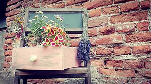 Stará Krása – Ruční výroba Šuplíkový starorůžový květináč - dóza na klasické i sušené květiny z masivu