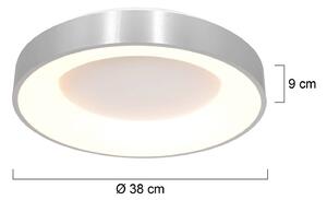 LED stropní svítidlo Ringlede, 2 700 K Ø 38 cm stříbrná