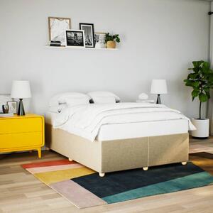 Rám postele bez matrace krémový 140 x 190 cm textil 3284734