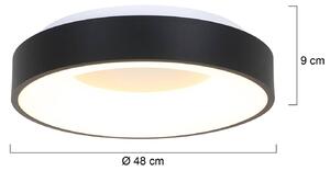 LED stropní svítidlo Ringlede 2 700 K Ø 48 cm černé