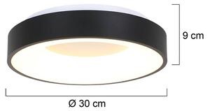 LED stropní svítidlo Ringlede 2 700 K Ø 30 cm černé