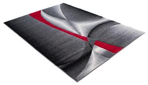 Chemex Moderní koberec Tap Premium - vlnky 7 - šedý/červený Rozměr koberce: 80x150 cm