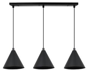 Závěsné svítidlo Soho, 3x černé kovové stínítko, (fi 14cm)