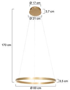 LED závěsné světlo Ringlux, Ø60cm, 2 zdroje, zlatá