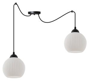 Závěsné svítidlo Riffle Round Spider, 2x bílé skleněné stínítko, b