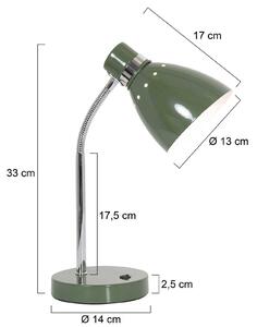 Stolní lampa Spring, nastavitelné rameno, zelená