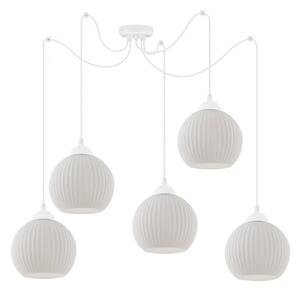 Závěsné svítidlo Riffle Round Spider, 5x bílé skleněné stínítko, w