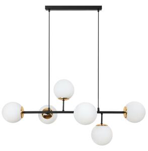 Závěsné svítidlo Florence 1, 6x bílé skleněné stínítko, B/G