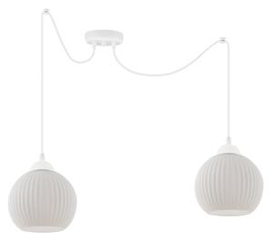 Závěsné svítidlo Riffle Round Spider, 2x bílé skleněné stínítko, w