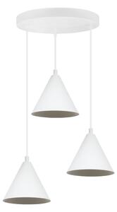 Závěsné svítidlo Soho, 3x bílé kovové stínítko, (fi 14cm)