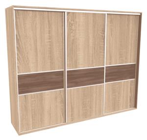 Šatní skříň FLEXI 3 s dělenými dveřmi LTD Dub sametový, Šířka: 280 cm, Výška: 220 cm