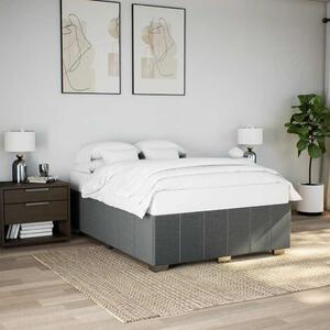 Rám postele bez matrace tmavě šedý 140 x 190 cm textil 3284833